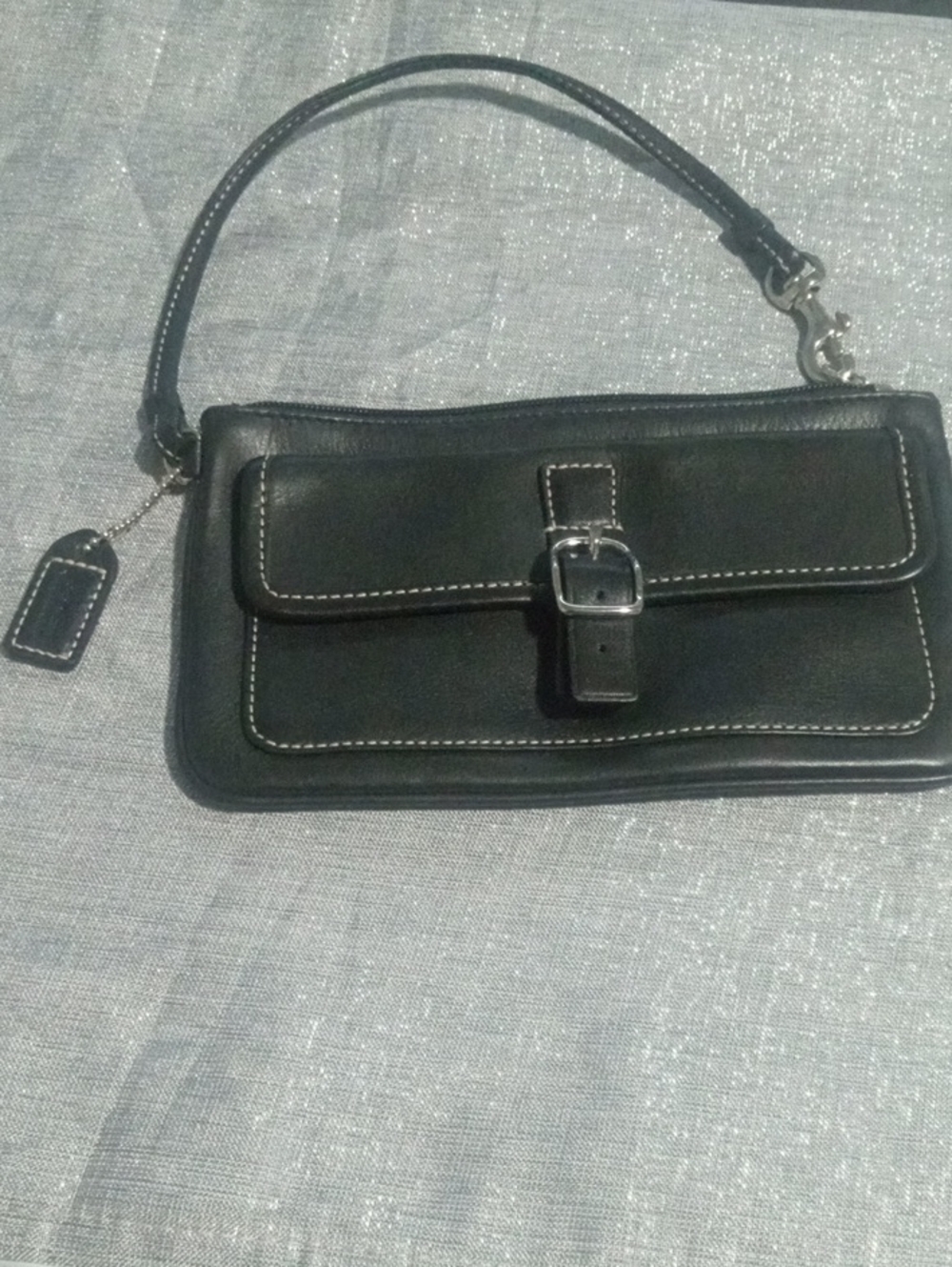 Vintage Coach Bleecker Black Leather Wristlet Bag with Buckle Detail FINAL PRICE